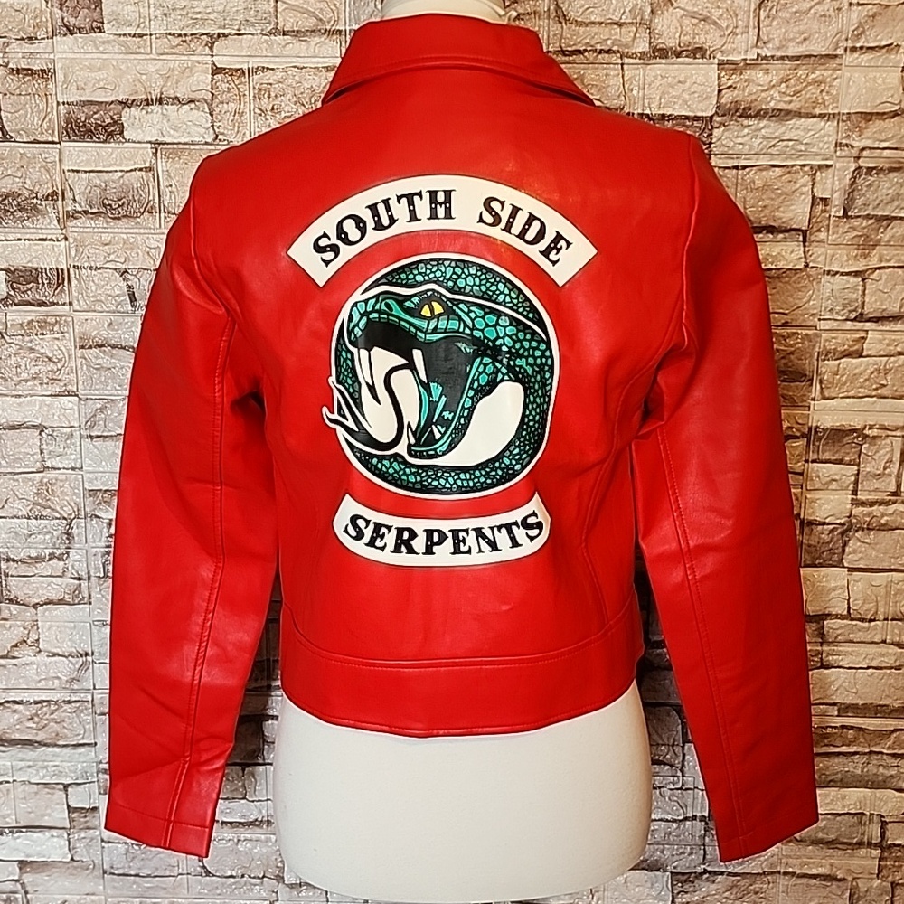 Riverdale South Side  Faux Leather Zip Jacket Red Hot Topic